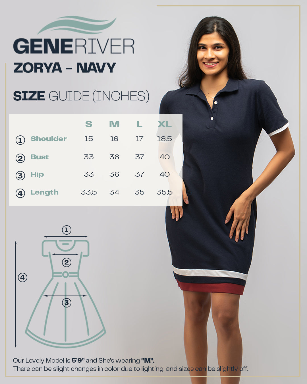 Zorya Polo Dress - Navy