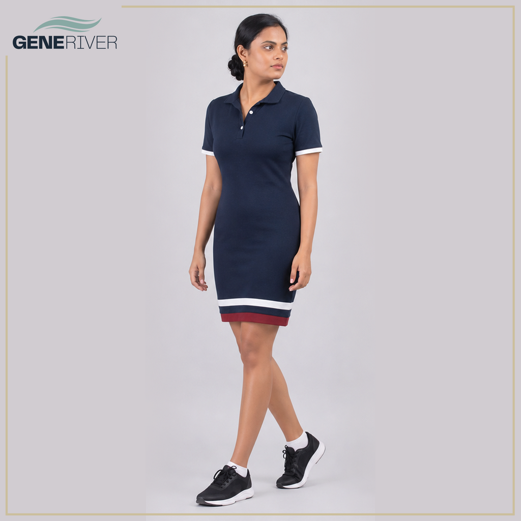 Zorya Polo Dress - Navy